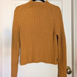 Obermeyer Mustard Yellow Ribbed Cowl Sweater